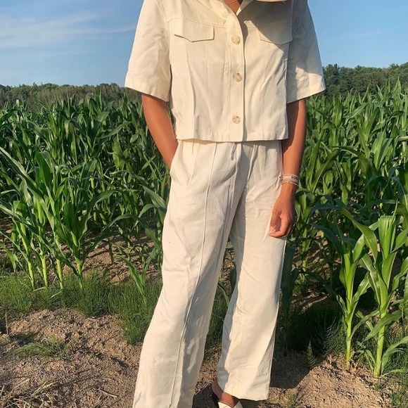 Linen blend cropped shirt from Lattelier - Picture 3 of 10